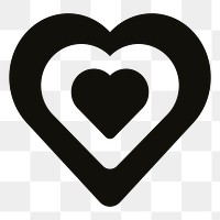 Black heart png, love illustration, transparent background