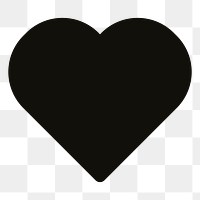 Black heart png, love illustration, transparent background