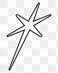 Sparkle shape png, line art design, transparent background