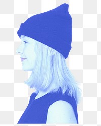 Blonde teenage girl png, transparent background