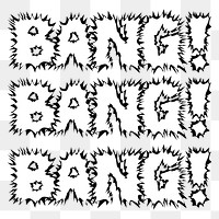 Bang! png typography, transparent background