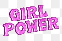 Girl power png typography, transparent background