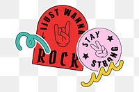 Rock n' roll png typography, transparent background