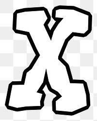 X letter png, street graffiti  English alphabet, transparent background