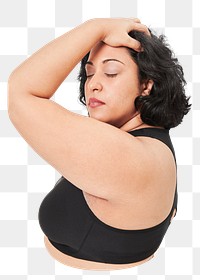 Curvy woman png, sporty image on transparent background