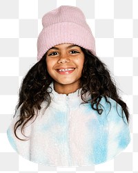 PNG girl in Winter outfit, collage element, transparent background