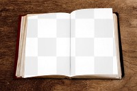 Open book page png mockup, transparent design