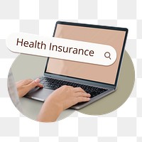 PNG Health insurance search screen laptop, transparent background