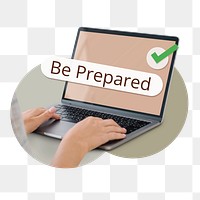 PNG Be prepared search screen laptop, transparent background