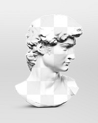 Greek God statue png mockup, transparent design