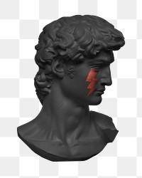 Greek God statue png, transparent background