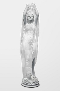 Greek Goddess statue png mockup, transparent design