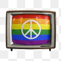 Png TV LGBTQA+ peace flag, transparent background