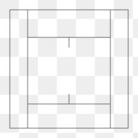 PNG Tennis court outline, transparent background