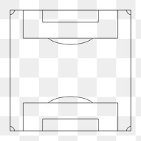 PNG Football pitch outline, transparent background