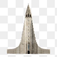 Png Hallgrimskirkja church in Iceland, transparent background