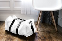 Duffle bag png mockup, transparent design