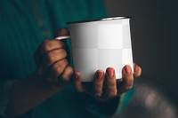 Enamel camping mug png mockup, transparent design