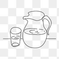 Water jug png, aesthetic illustration, transparent background