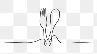 Eating utensils png, aesthetic illustration, transparent background