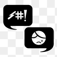 PNG cyber bullying flat icon, transparent background