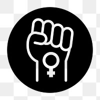 PNG women empowerment flat icon, transparent background