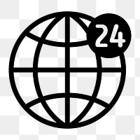 PNG 24 hour network flat icon, transparent background