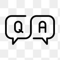 PNG question and answer flat icon, transparent background