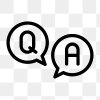 PNG question and answer flat icon, transparent background