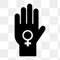 PNG women empowerment flat icon, transparent background