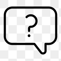 PNG question speech bubble flat icon, transparent background