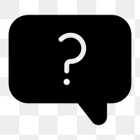 PNG question speech bubble flat icon, transparent background