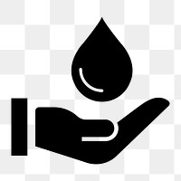 PNG hand and droplet flat icon, transparent background