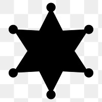 PNG sheriff badge flat icon, transparent background