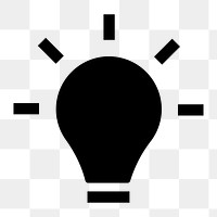 PNG light bulb flat icon, transparent background