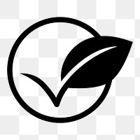 PNG leaf check mark flat icon, transparent background