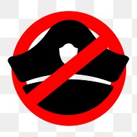 PNG no police flat icon, transparent background