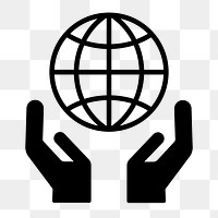 PNG network and hand flat icon, transparent background