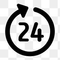 PNG 24 hours flat icon, transparent background