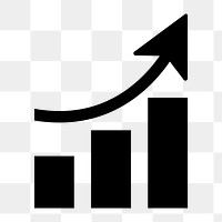 PNG growth chart flat icon, transparent background