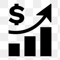 PNG dollar increase flat icon, transparent background