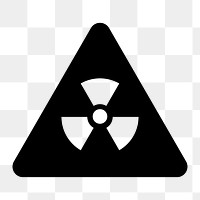 PNG nuclear danger flat icon, transparent background