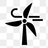 PNG windmill silhouette flat icon, transparent background