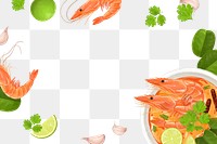 PNG Tom Yum soup frame, Thai food illustration, transparent background