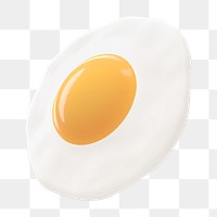 PNG 3D fried egg, element illustration, transparent background