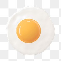 PNG 3D fried egg, element illustration, transparent background