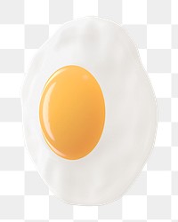 PNG 3D fried egg, element illustration, transparent background