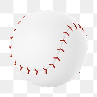 PNG 3D baseball ball, element illustration, transparent background