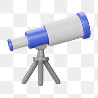 PNG 3D astronomy telescope, element illustration, transparent background