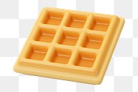 PNG 3D waffle breakfast, element illustration, transparent background